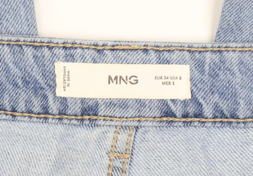 Womens UK Size 6 MNG Relaxed Fit Wide-Leg Blue Jeans