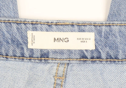 Womens UK Size 6 MNG Relaxed Fit Wide-Leg Blue Jeans