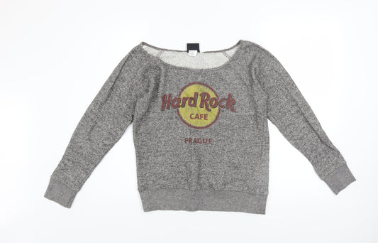 Womens UK Size S Hard Rock Cafe Grey Pullover Sweatshirt