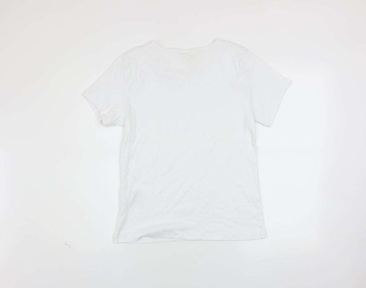 Womens UK Size XL Part Two White Basic T-Shirt