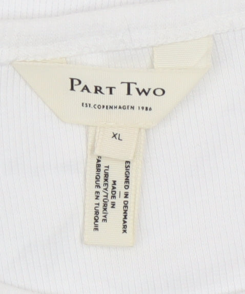 Womens UK Size XL Part Two White Basic T-Shirt