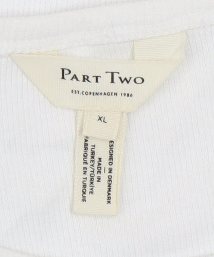 Womens UK Size XL Part Two White Basic T-Shirt