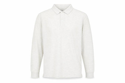 Marks and Spencer Men’s Ivory Cotton Long Sleeve Polo Shirt XL Regular Fit
