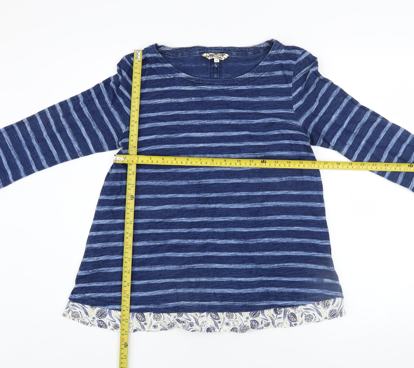Womens UK Size 10 Mantaray Blue Tunic T-Shirt