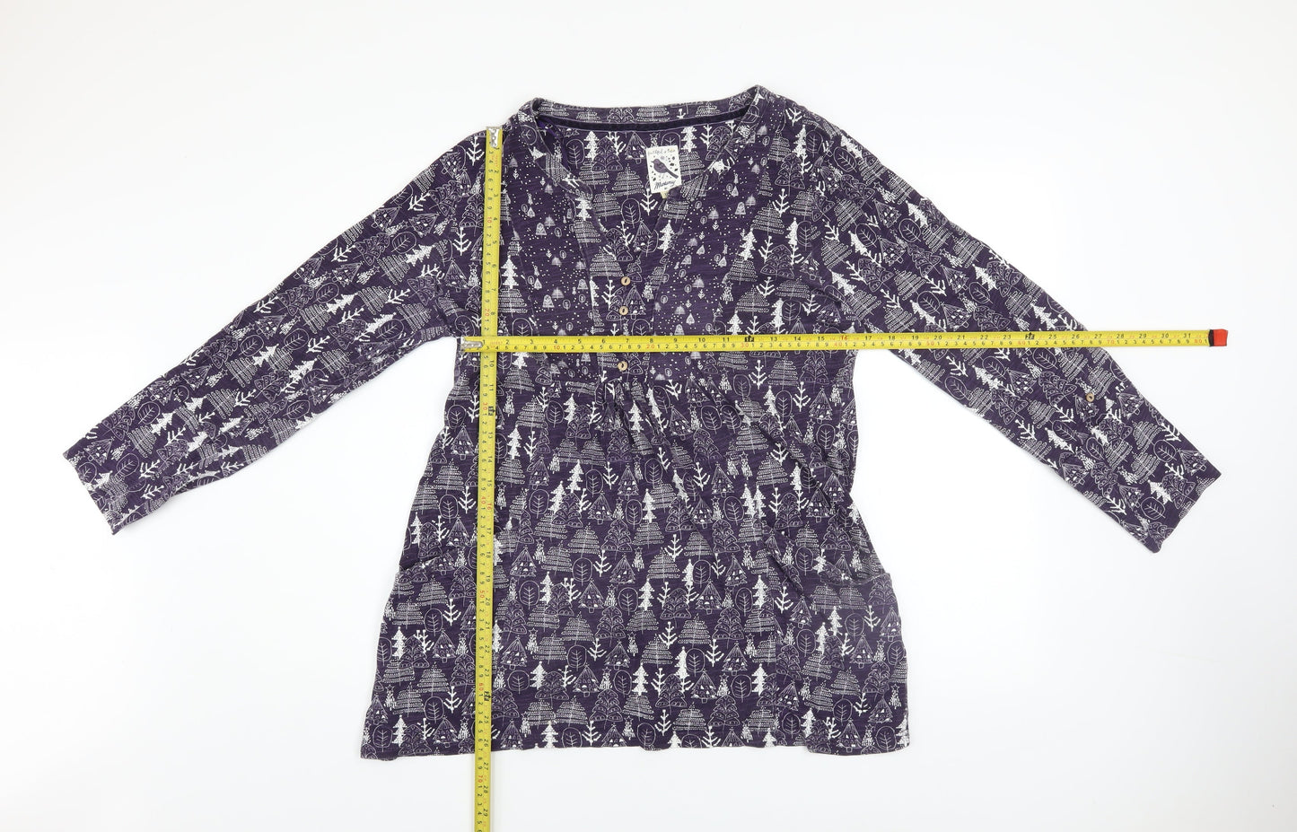 Womens UK Size 12 Mantaray Purple Tunic Blouse