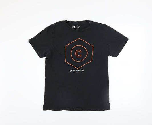 Mens UK Size M JACK & JONES Black  T-Shirt