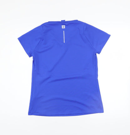 Womens UK Size XS DECATHLON Blue Running & Jogging Gym & Training Walking T-Shir