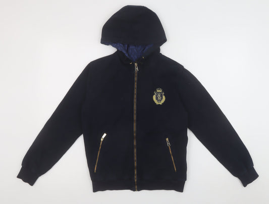 Girls UK Size 11-12 Years 3 Italian Couture Black Full Zip Hoodie