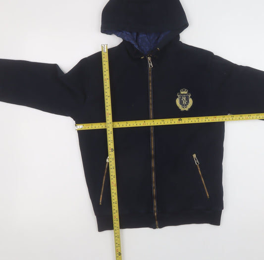 Girls UK Size 11-12 Years 3 Italian Couture Black Full Zip Hoodie