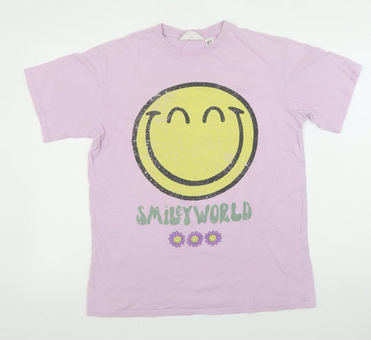 Girls UK Size 14 Plus H&M Pink Basic T-Shirt