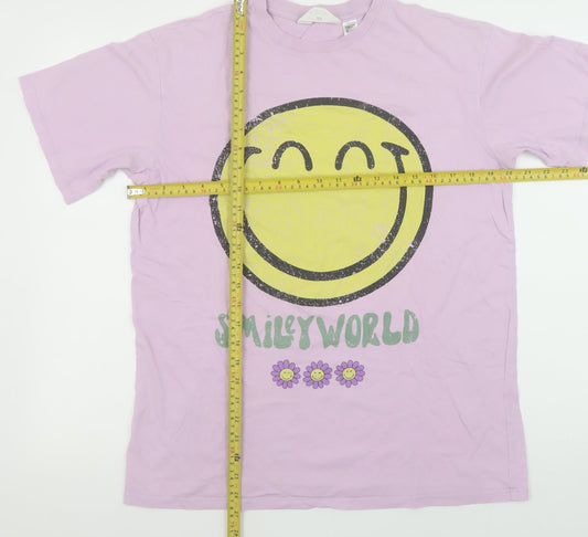 Girls UK Size 14 Plus H&M Pink Basic T-Shirt