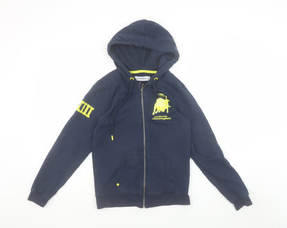 Womens UK Size 10 Automobili Lamborghini Blue Full Zip Hoodie