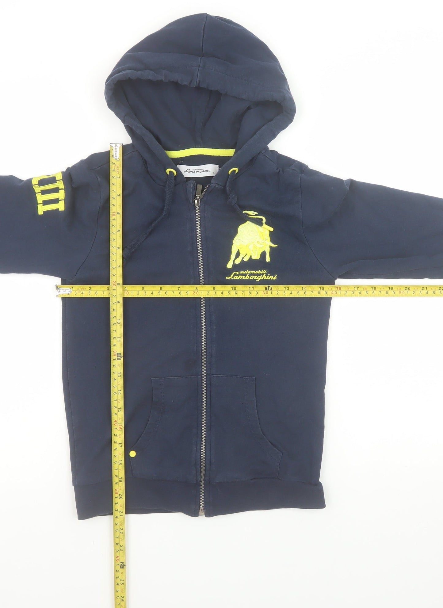 Womens UK Size 10 Automobili Lamborghini Blue Full Zip Hoodie