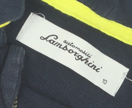 Womens UK Size 10 Automobili Lamborghini Blue Full Zip Hoodie