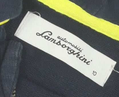 Womens UK Size 10 Automobili Lamborghini Blue Full Zip Hoodie