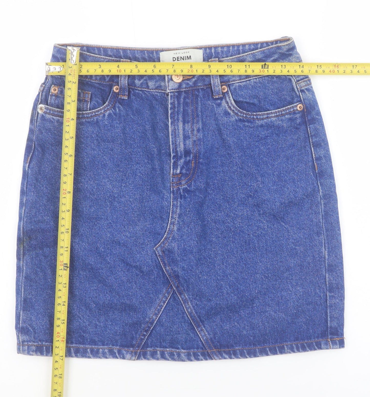 Womens UK Size 8 New Look Straight & Pencil Denim Skirt