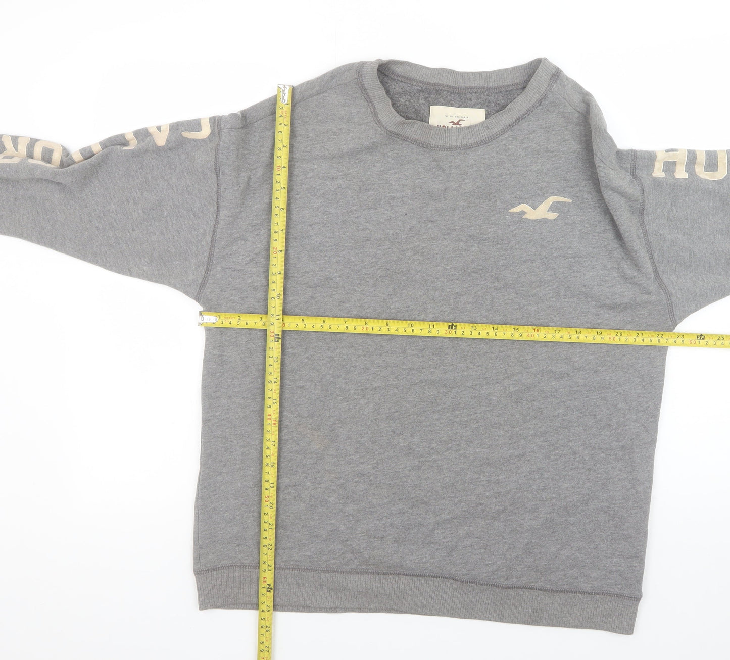 Mens UK Size S Hollister Grey Pullover Sweatshirt