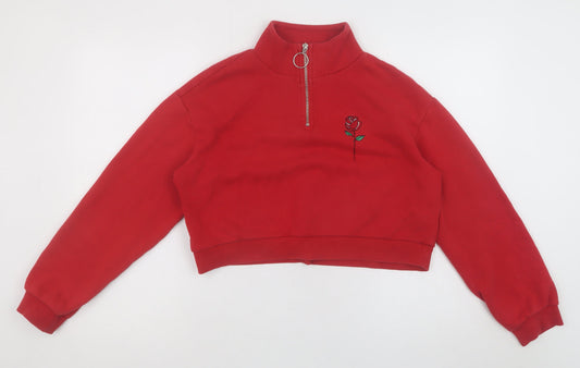 Womens UK Size S H&M Red Pullover Sweatshirt