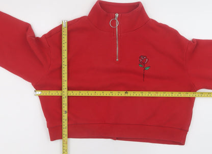 Womens UK Size S H&M Red Pullover Sweatshirt