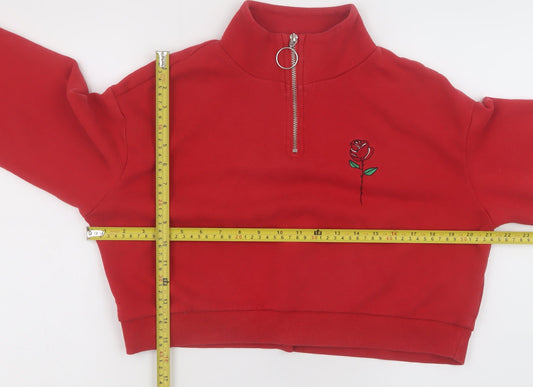 Womens UK Size S H&M Red Pullover Sweatshirt