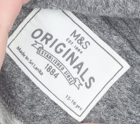 Boys UK Size 15-16 Years Marks and Spencer Grey Pullover Hoodie