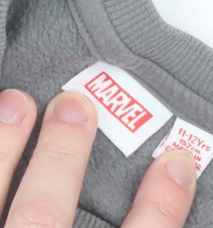 Teens UK Size 11-12Y Marvel Grey Pullover Sweatshirt