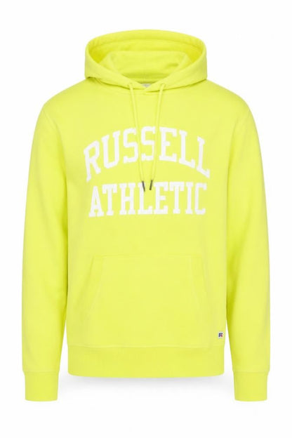 Mens UK Size L Russell Athletic Yellow Pullover Hoodie
