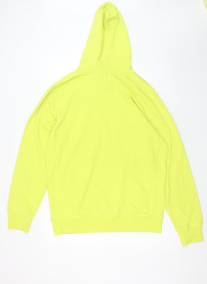 Mens UK Size L Russell Athletic Yellow Pullover Hoodie