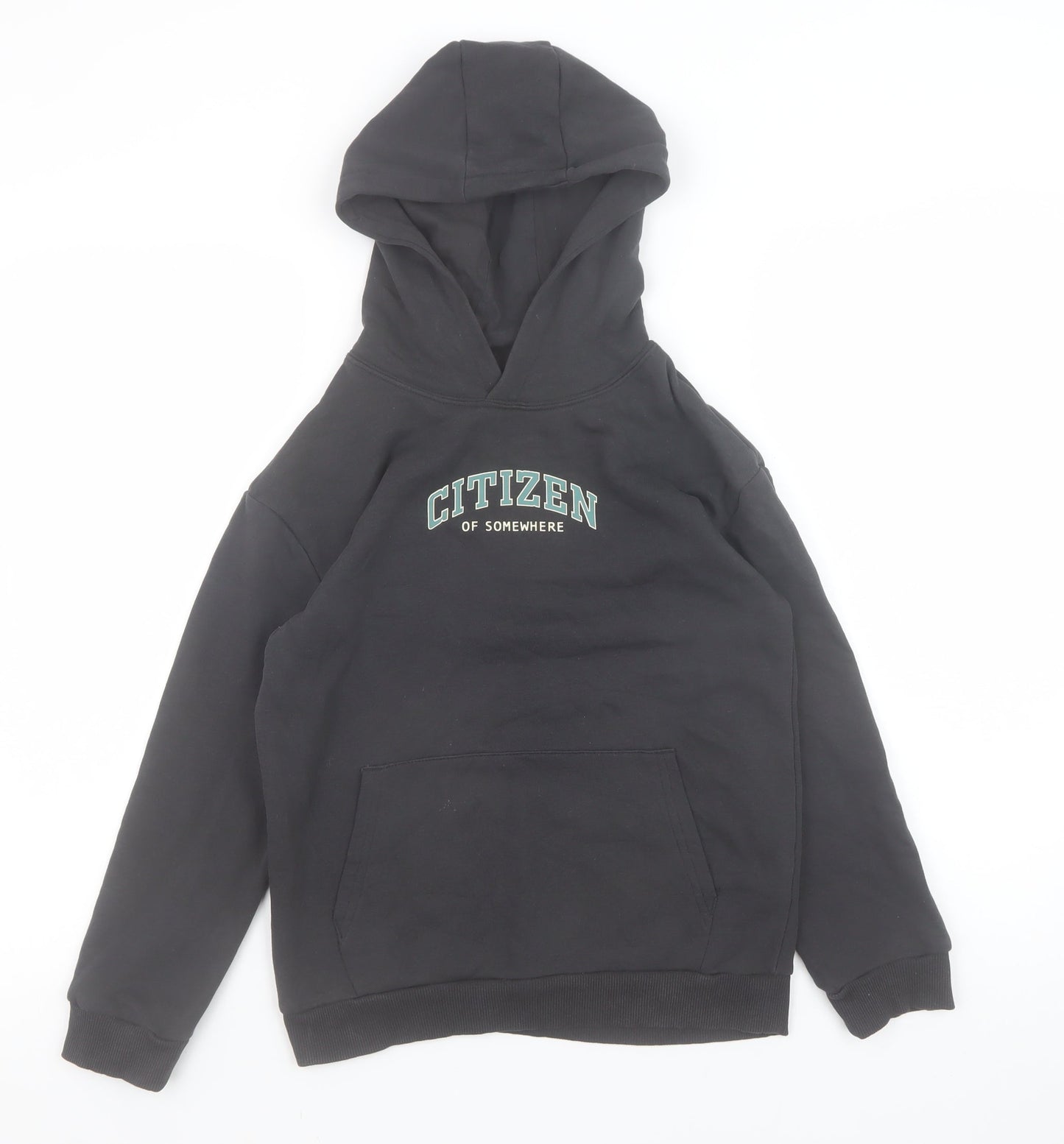 Boys UK Size 9-10 Years Marks and Spencer Black Pullover Hoodie