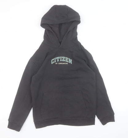 Boys UK Size 9-10 Years Marks and Spencer Black Pullover Hoodie