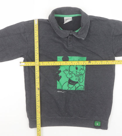 Hering Kids Boys Grey Turma da Mônica Henley Sweatshirt Age 10 Cotton Blend