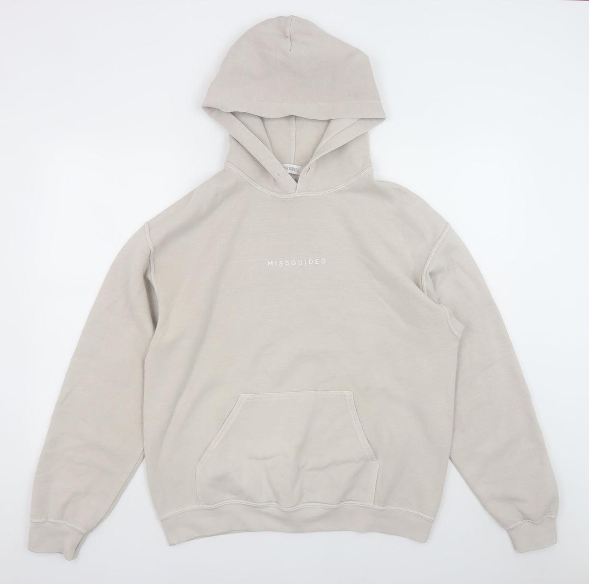 Womens UK Size S Missguided Beige Pullover Hoodie