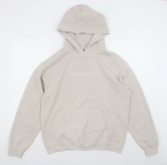 Womens UK Size S Missguided Beige Pullover Hoodie