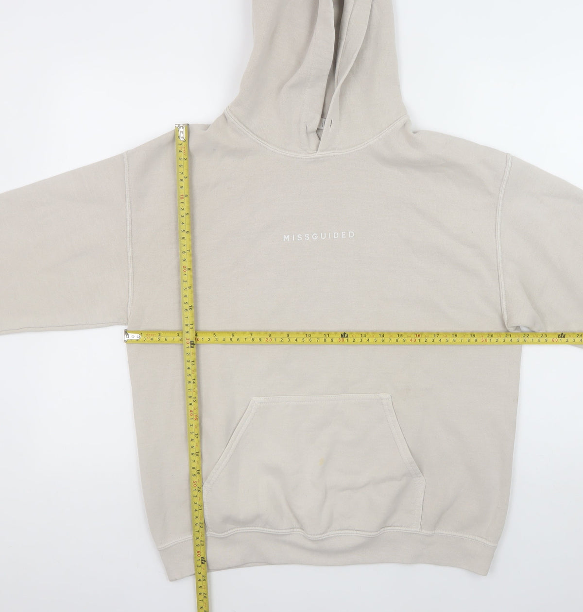 Womens UK Size S Missguided Beige Pullover Hoodie