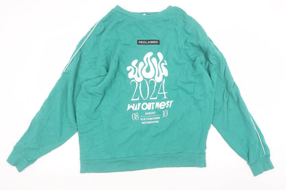 Womens UK Size M Reclaimed Vintage Green Pullover Sweatshirt