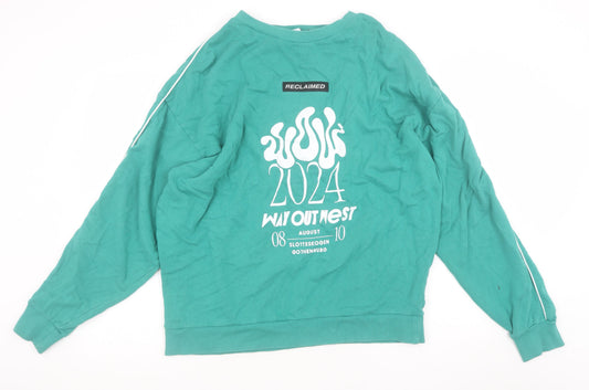 Womens UK Size M Reclaimed Vintage Green Pullover Sweatshirt