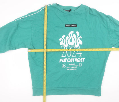 Womens UK Size M Reclaimed Vintage Green Pullover Sweatshirt