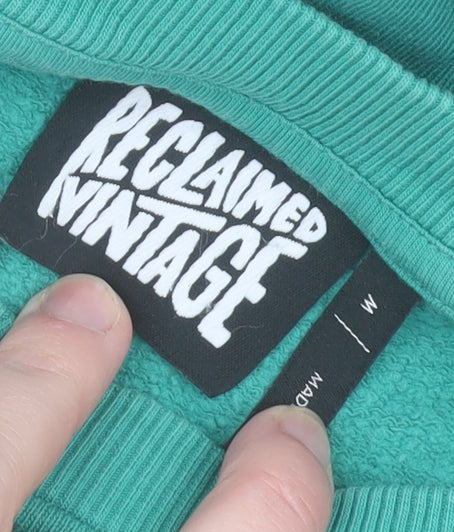 Womens UK Size M Reclaimed Vintage Green Pullover Sweatshirt