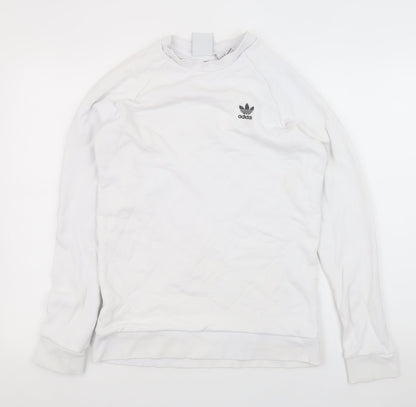 Mens UK Size S adidas White Pullover Sweatshirt