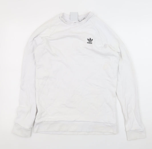 Mens UK Size S adidas White Pullover Sweatshirt