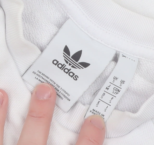 Mens UK Size S adidas White Pullover Sweatshirt