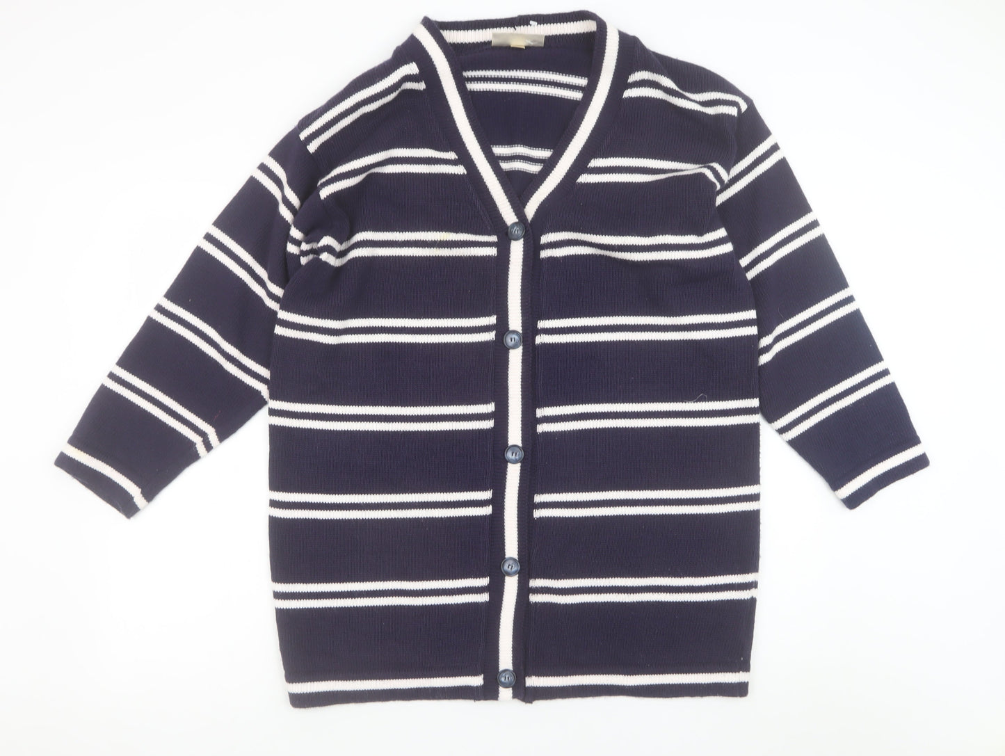 Womens UK Size 16 Ann Harvey Blue Cardigan Jumper