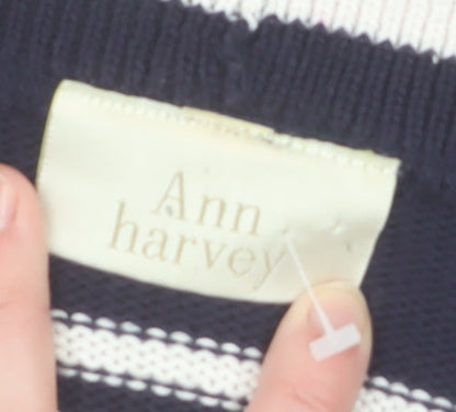 Womens UK Size 16 Ann Harvey Blue Cardigan Jumper