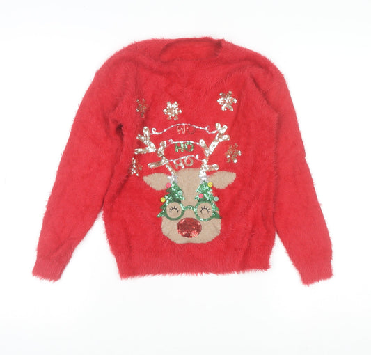Girls UK Size 8-9 Years Dunnes Stores Red Pullover Jumper