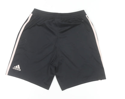adidas Girls Black Football Shorts 11-12 Years Manchester United Activewear