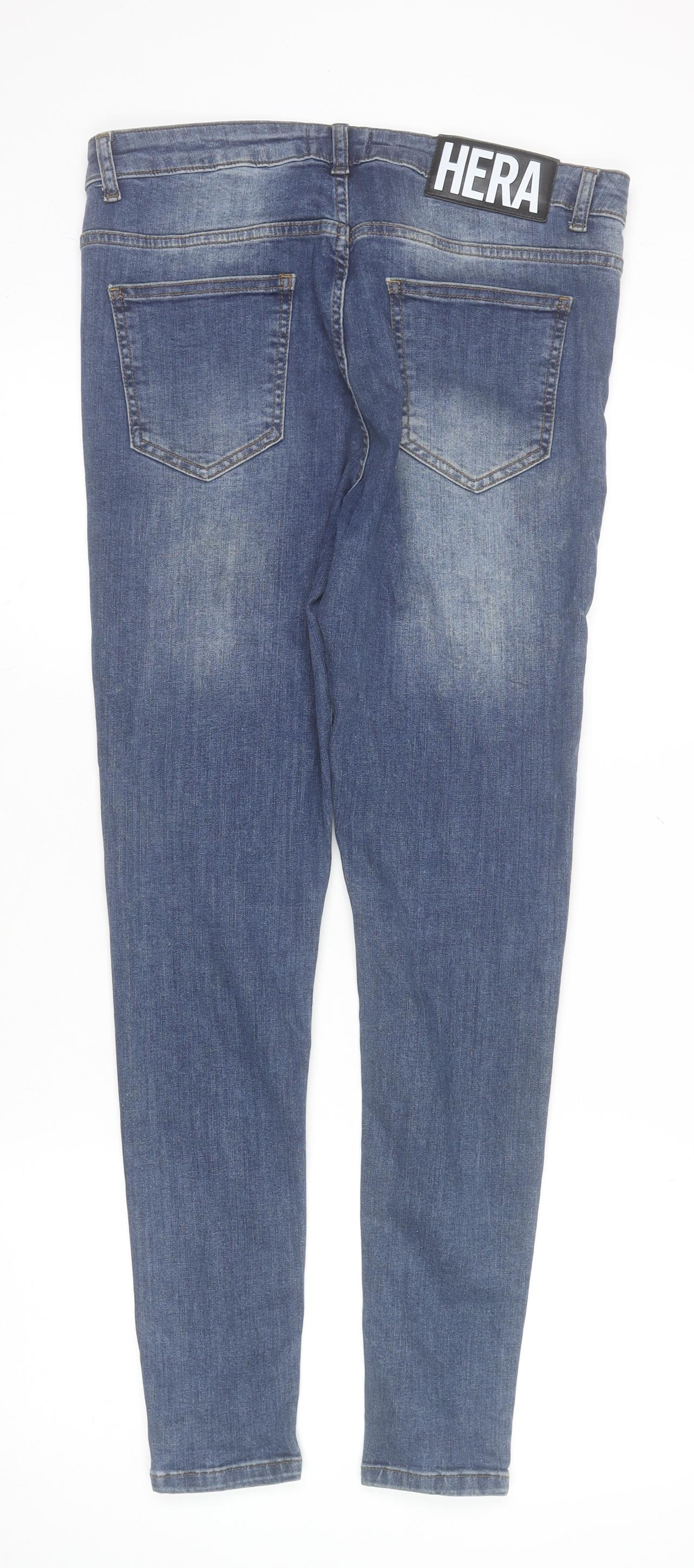 Mens UK Size M Hera London Slim Fit Skinny Blue Jeans