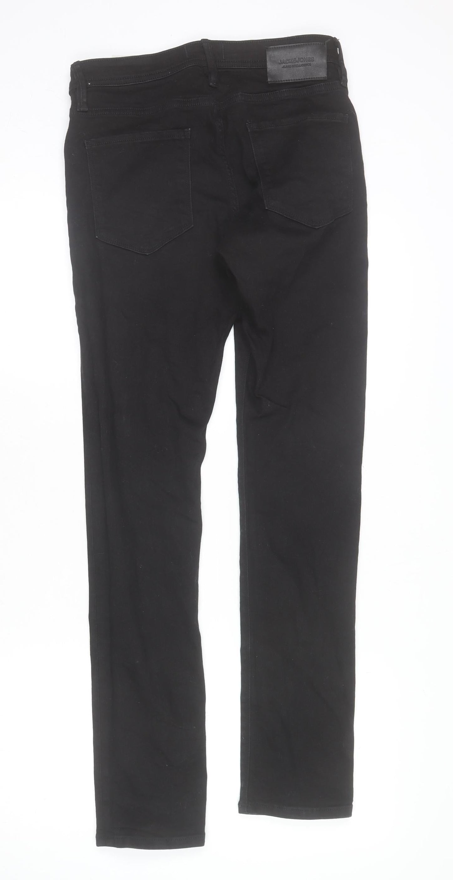Mens UK Size 28 JACK & JONES Slim Fit Straight Black Jeans