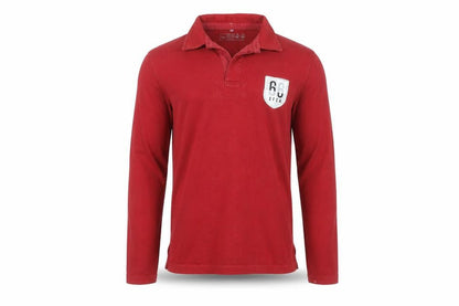 Gap Men's Red Cotton Long Sleeve Collared Casual Polo Shirt Size M