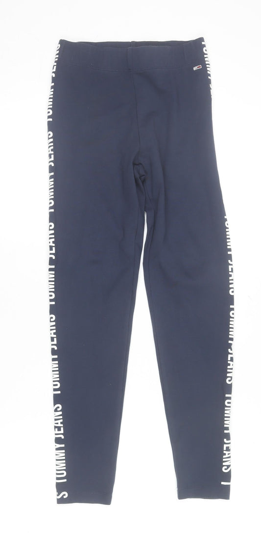 Womens UK Size XS Tommy Jeans Slim Fit Leggings Blue Leggings
