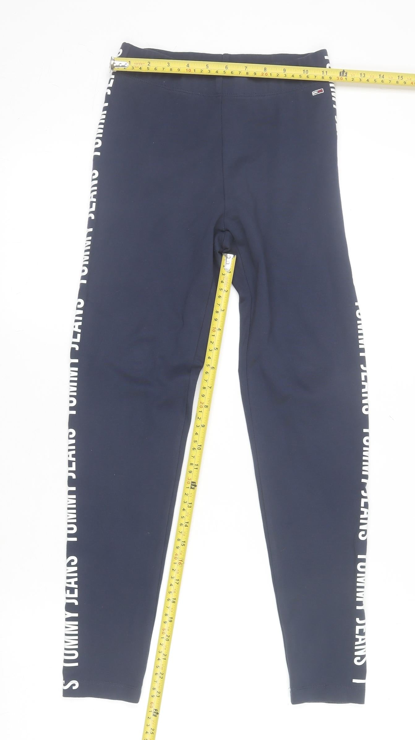Womens UK Size XS Tommy Jeans Slim Fit Leggings Blue Leggings